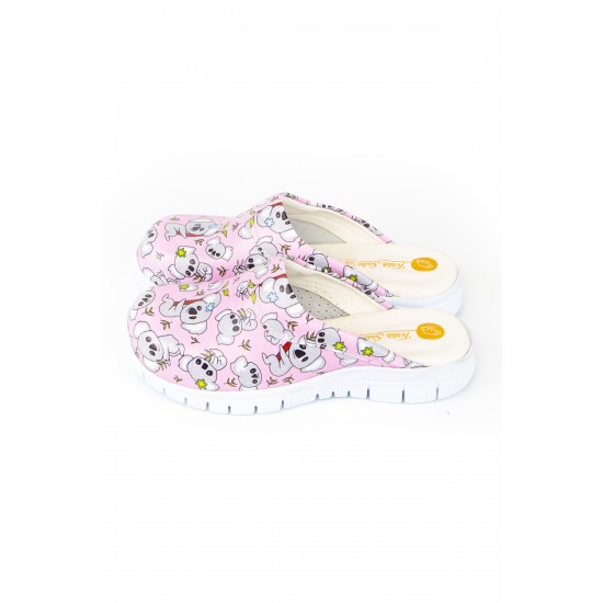 Cushy Ortopedik Pembe Koala Beyaz Taban Sabo Terlik