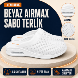 Erkek Airmax Beyaz Ortopedik Orijinal Sabo Terlik