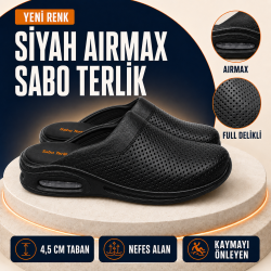 Erkek Airmax Siyah Ortopedik Orijinal Sabo Terlik