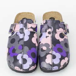 Anatomik Model Sabo Terlik Mor Çiçek Desenli