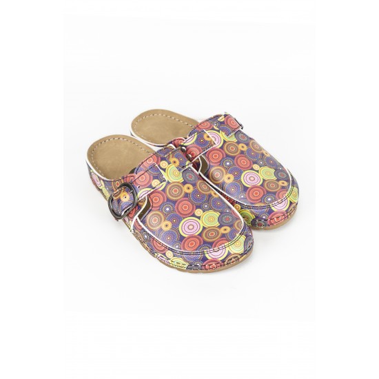 5 Nokta Anatomik Terlik Sabo Renkli Daire Desenli