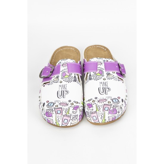 5 Nokta Anatomik Terlik Sabo Mor Make Up Desenli