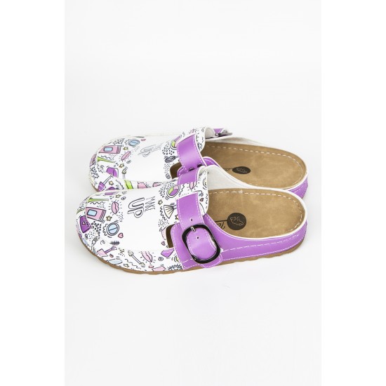 5 Nokta Anatomik Terlik Sabo Mor Make Up Desenli