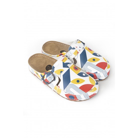 5 Nokta Anatomik Terlik Sabo Renkli Geometrik Desenli