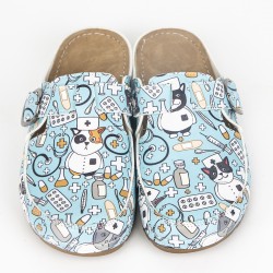 5 Nokta Anatomik Terlik Sabo Mavi Doktor Kedi Desenli