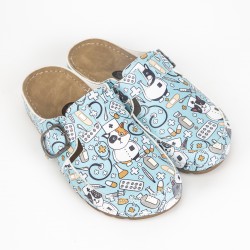 5 Nokta Anatomik Terlik Sabo Mavi Doktor Kedi Desenli