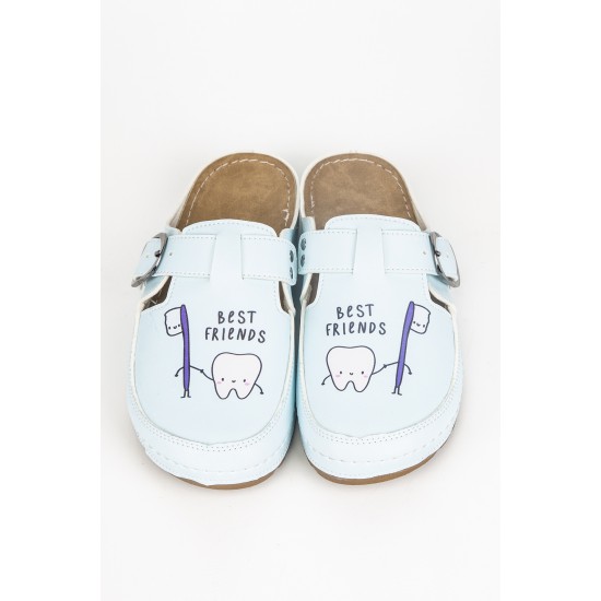 5 Nokta Anatomik Terlik Sabo Mavi Best Friends Diş Desenli