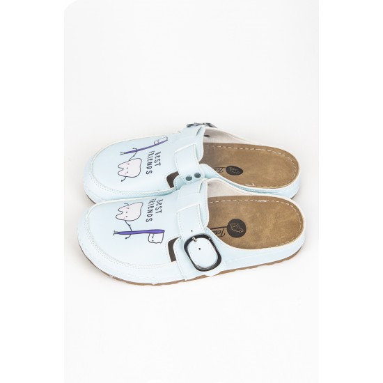 5 Nokta Anatomik Terlik Sabo Mavi Best Friends Diş Desenli