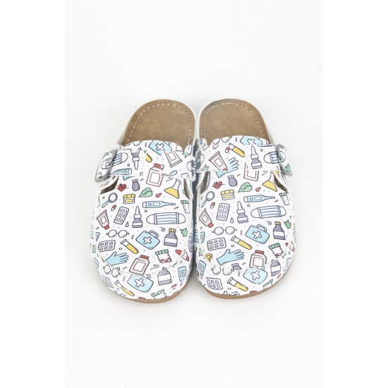 5 Nokta Anatomik Terlik Sabo Beyaz Hastane Sağlık Desenli