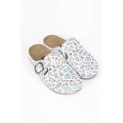 5 Nokta Anatomik Terlik Sabo Beyaz Hastane Sağlık Desenli