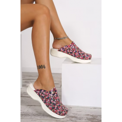 Çiçek Desenli Ortopedik Ortopedik Bayan Sabo Terlik