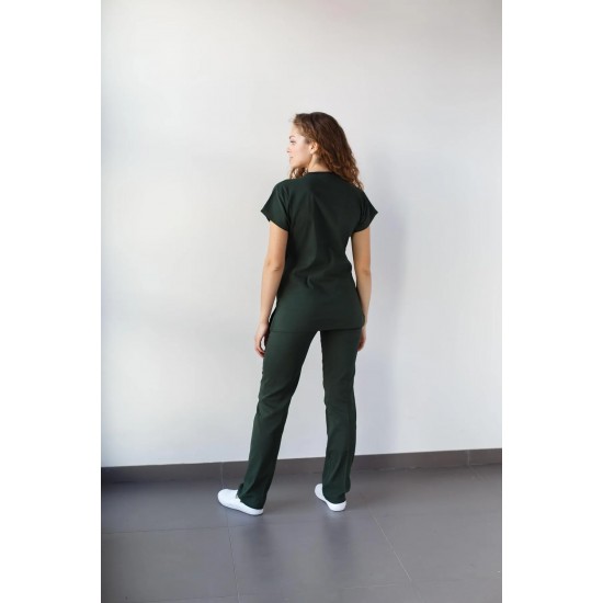 Avcı Yeşili Likralı Forma Takım Flex Kumaş Scrubs