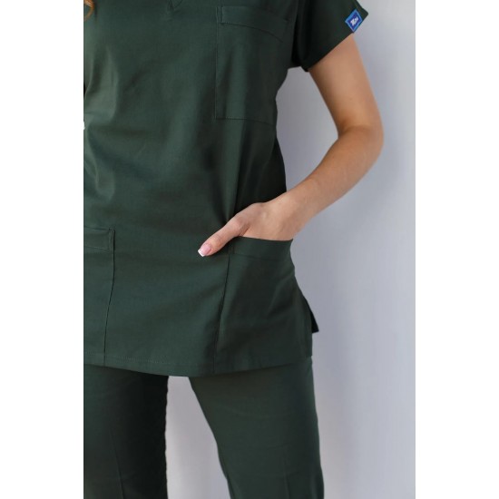 Avcı Yeşili Likralı Forma Takım Flex Kumaş Scrubs