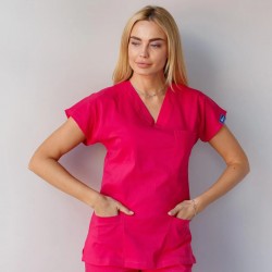 Fuşya Likralı Forma Takım Flex Kumaş Scrubs 