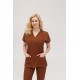 Kahverengi Likralı Forma Takım Flex Kumaş Scrubs