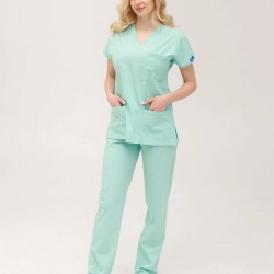 Mint Yeşili Likralı Forma Takım Flex Kumaş Scrubs 