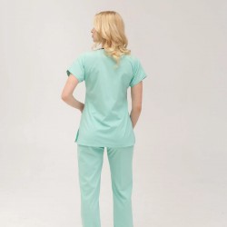 Mint Yeşili Likralı Forma Takım Flex Kumaş Scrubs 