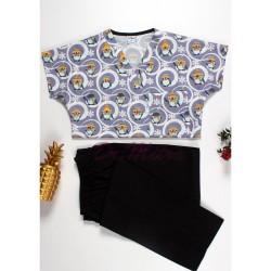 Kar Tanesi Desenli Likralı Greys Cerrahi Takım