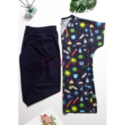 Korona Desen Likralı Greys Cerrahi Takım