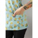 Ananas Desenli Likralı (Esnek) Greys (Yarasa Kol) Cerrahi Takım