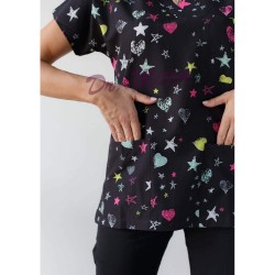 Kalp Yıldız Desenli Likralı Greys Cerrahi Takım