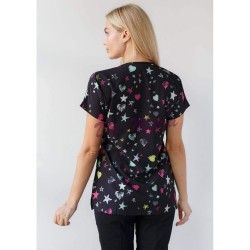 Kalp Yıldız Desenli Likralı Greys Cerrahi Takım