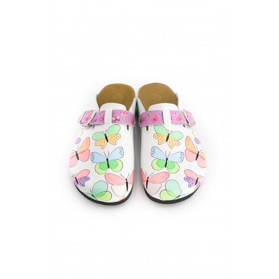 Mantar Taban Pastel Kelebek Desenli Ortopedik Sabo Terlik