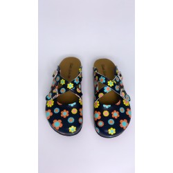 Mantar Taban Zikzak Büyük Çiçekli Ortopedik Sabo Terlik Mantar Taban Zikzak Büyük Çiçekli Ortopedik Sabo Terlik