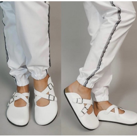 Mantar Taban Zik Zak Beyaz Ortopedik Sabo Terlik