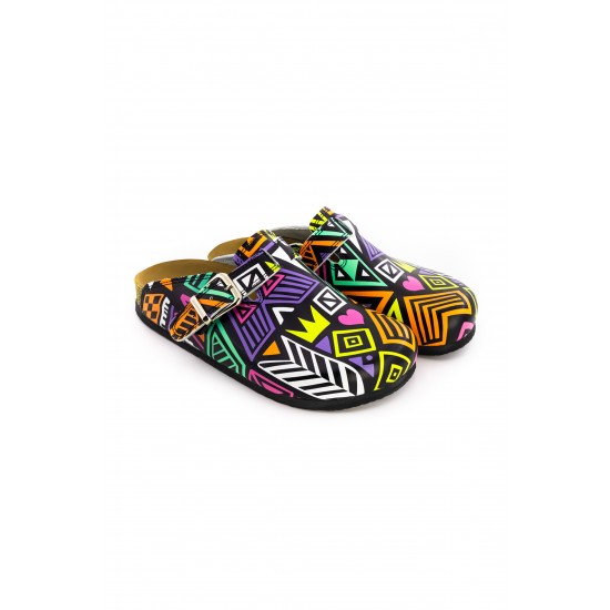 Mantar Taban Karışık Desenli Ortopedik Sabo Terlik