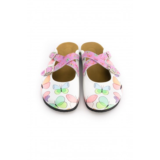 Mantar Taban Zik Zak Pastel Kelebek Desenli Ortopedik Sabo Terlik