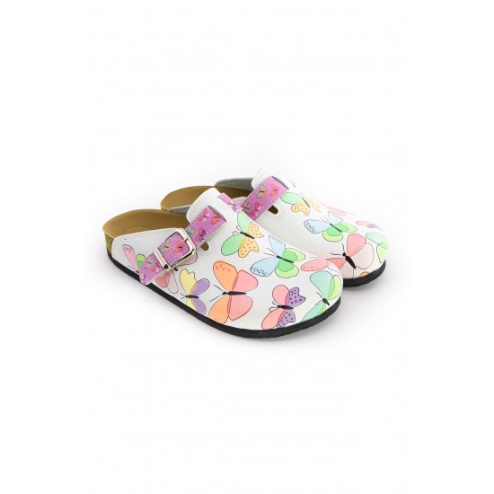 Mantar Taban Pastel Kelebek Desenli Ortopedik Sabo Terlik