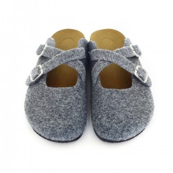 Mantar Taban Gri Keçe Ortopedik Sabo Terlik