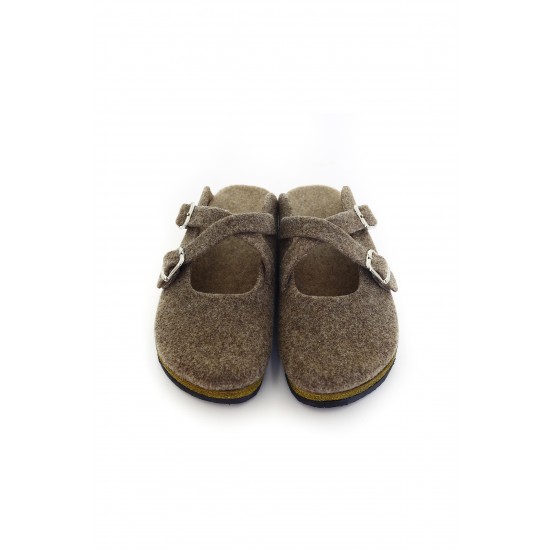 Mantar Taban Kahverengi Keçe Ortopedik Sabo Terlik