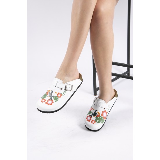 Mantar Taban Papağan Desenli Ortopedik Sabo Terlik