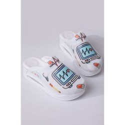 EKG Desenli Ortopedik Sabo Terlik