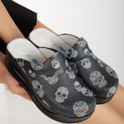 2025 Kadın Kurukafa Desenli Ortopedik Airmax Sabo Terlik