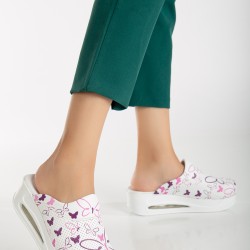 2025 Kadın Pudra Kelebek Desenli Ortopedik Airmax Sabo Terlik