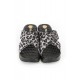 Gri Leopar Desenli Çapraz Air Sandalet Sabo Terlik