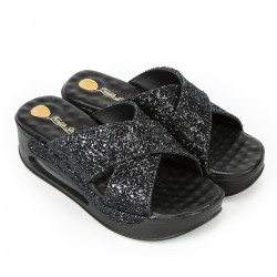 Siyah Simli Çapraz Air Sandalet Sabo Terlik