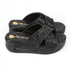 Siyah Simli Çapraz Air Sandalet Sabo Terlik