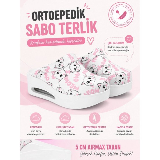 Meow Desenli Orjinal Ortopedik Airmax Sabo Terlik Meow Desenli Orjinal Ortopedik Airmax Sabo Terlik