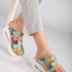 Kedi Desenli Ortopedik Airmax Sabo Terlik 