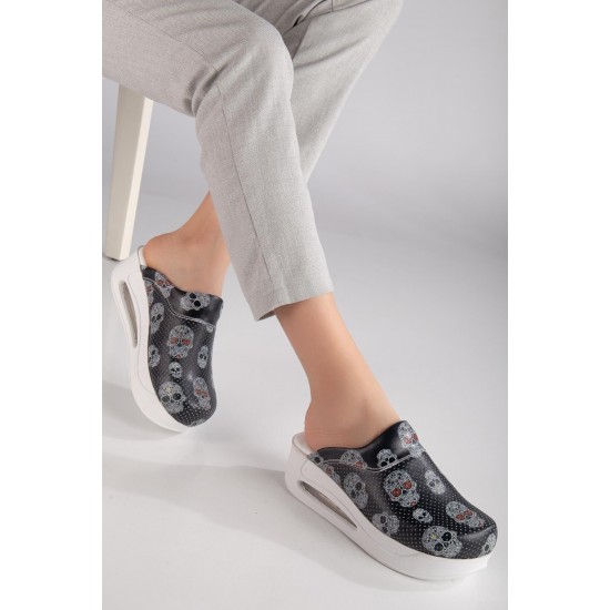 Kurukafa Desenli Ortopedik Airmax Sabo Terlik