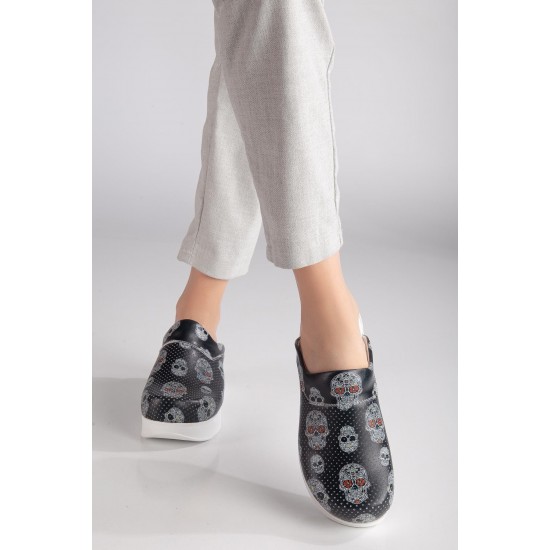 Kurukafa Desenli Ortopedik Airmax Sabo Terlik