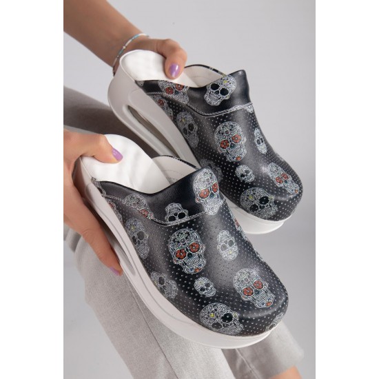 Kurukafa Desenli Ortopedik Airmax Sabo Terlik